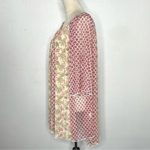 FREE PEOPLE Because I Love You Tunic Mini Dress Sunshine Combo Boho Size XS - Picture 8 of 13